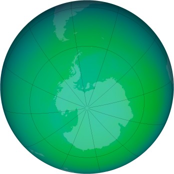 December 2000 monthly mean Antarctic ozone